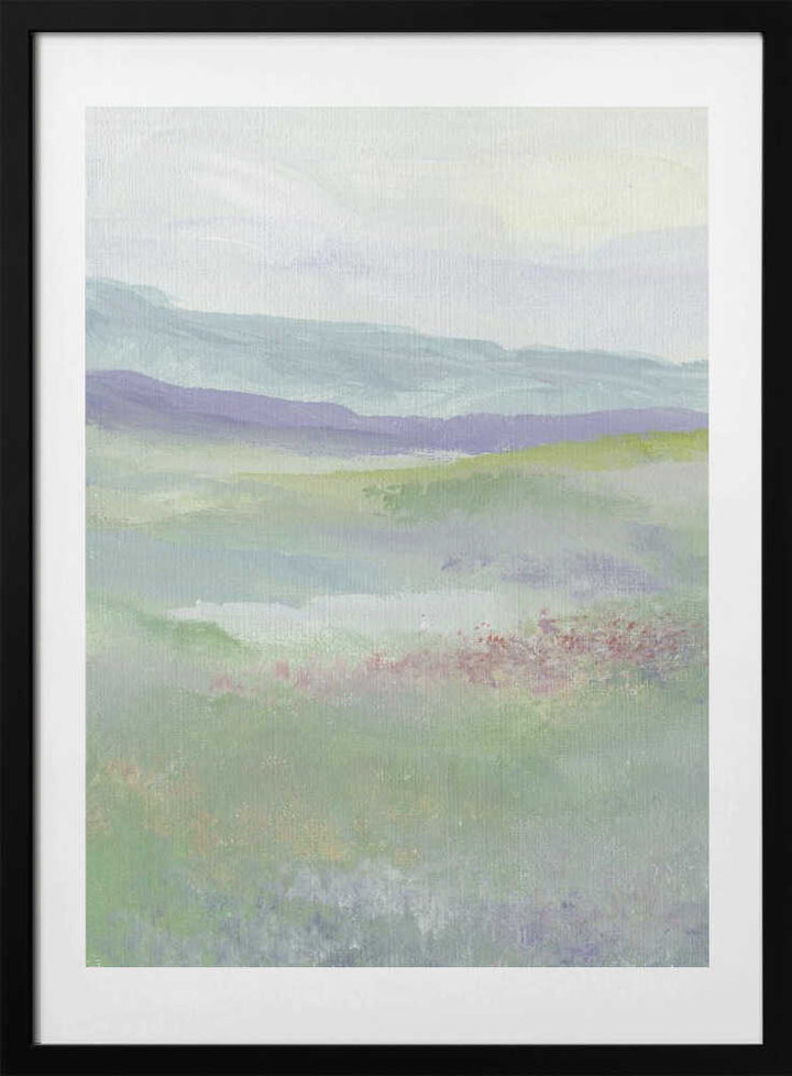"Misty Hillside Fields" by Nikita Jariwala — Landscape Wall Art
