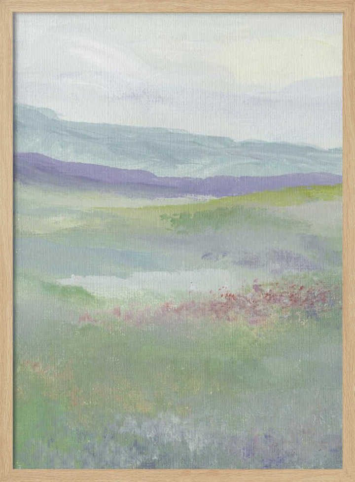 "Misty Hillside Fields" by Nikita Jariwala — Landscape Wall Art