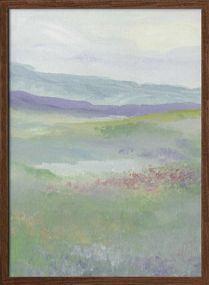"Misty Hillside Fields" by Nikita Jariwala — Landscape Wall Art