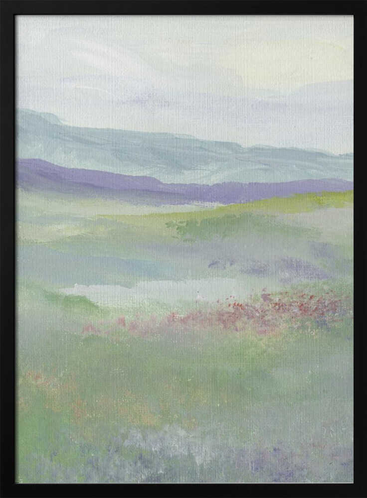 "Misty Hillside Fields" by Nikita Jariwala — Landscape Wall Art