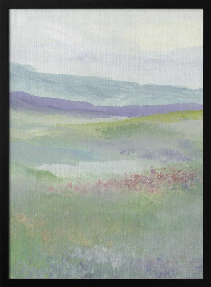 "Misty Hillside Fields" by Nikita Jariwala — Landscape Wall Art
