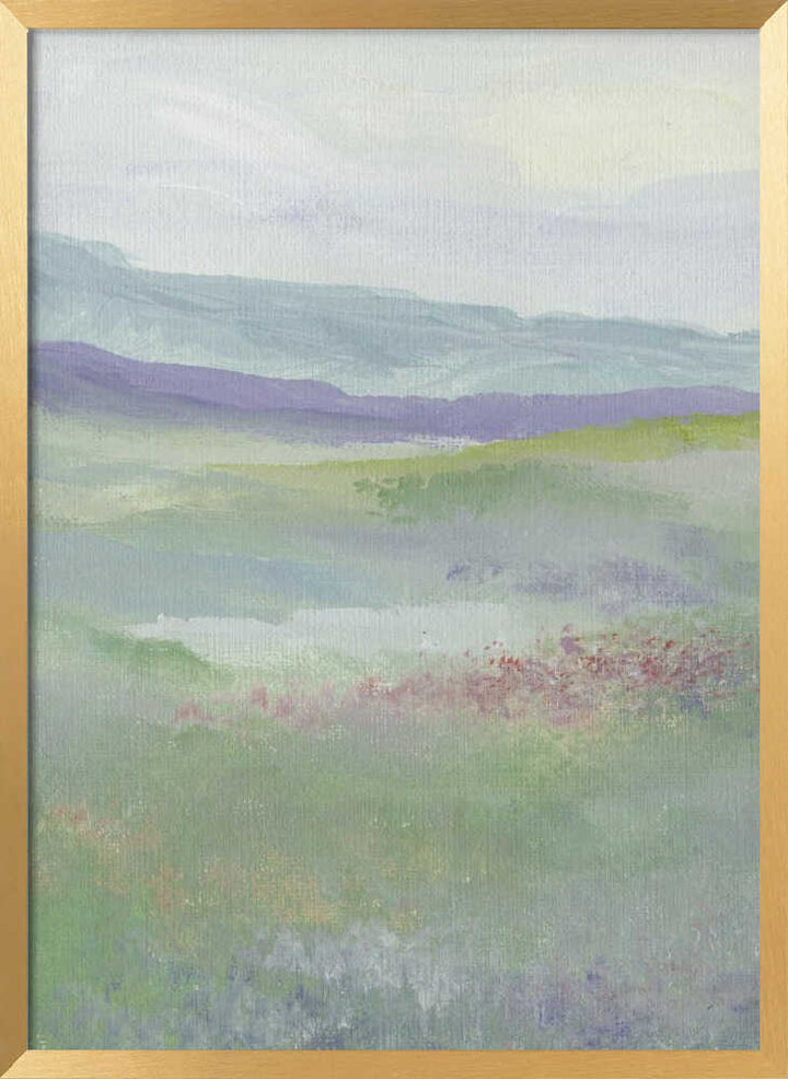 "Misty Hillside Fields" by Nikita Jariwala — Landscape Wall Art