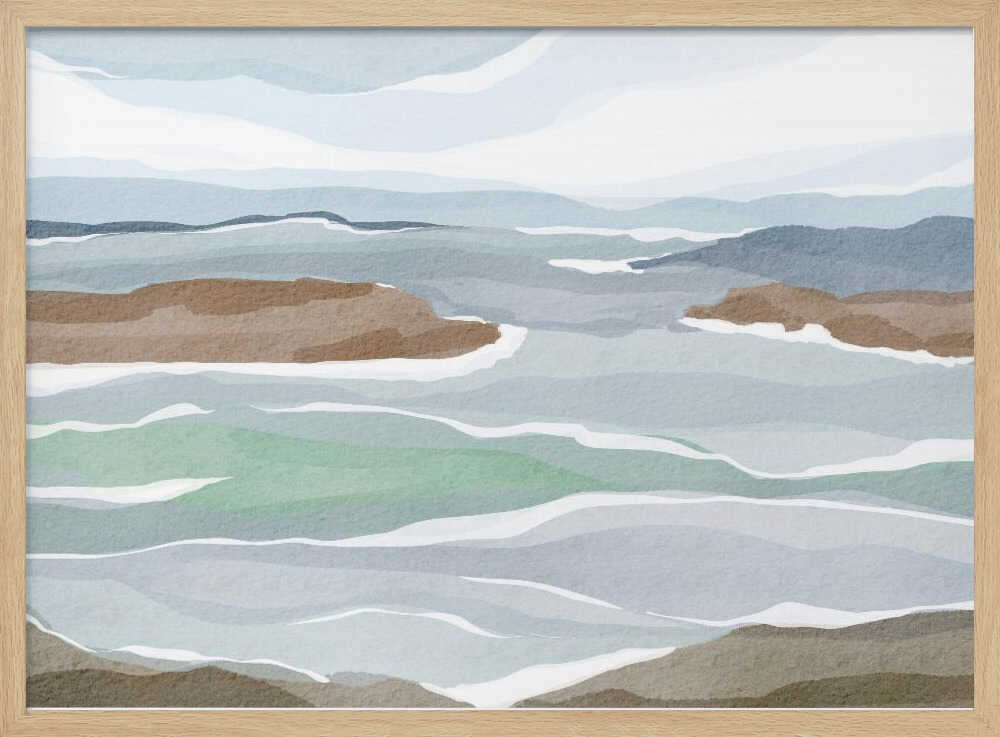 "Abstract Ocean Layers" by Nikita Jariwala — Coastal Wall Art