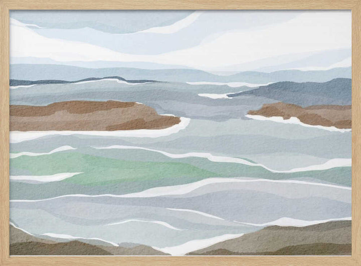 "Abstract Ocean Layers" by Nikita Jariwala — Coastal Wall Art