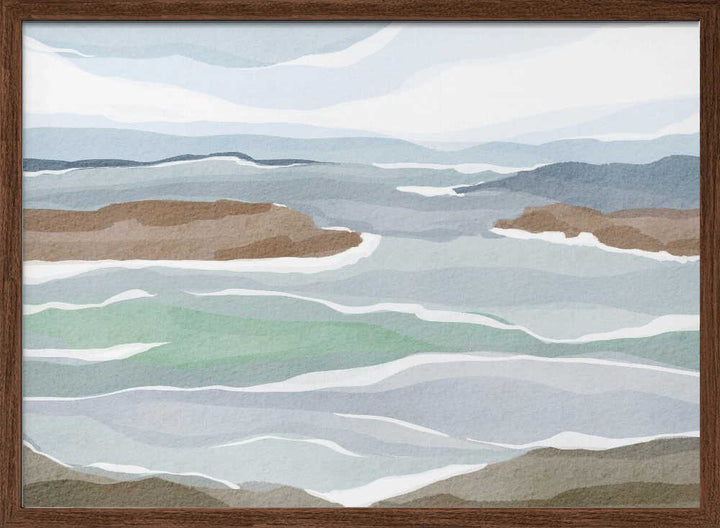 "Abstract Ocean Layers" by Nikita Jariwala — Coastal Wall Art