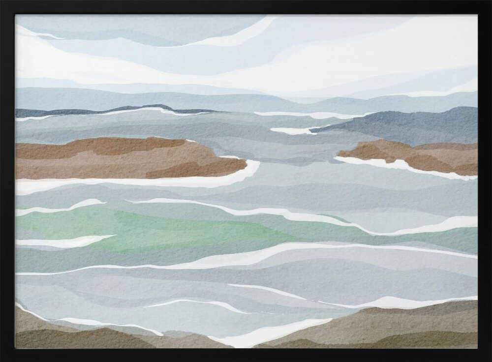 "Abstract Ocean Layers" by Nikita Jariwala — Coastal Wall Art