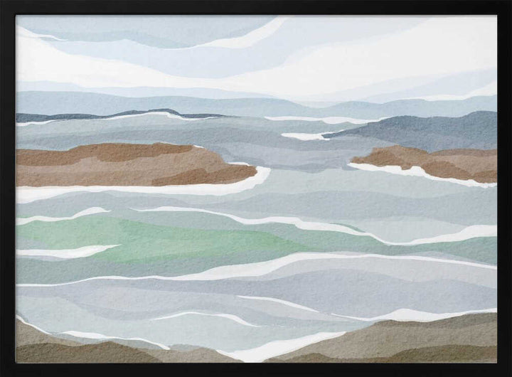 "Abstract Ocean Layers" by Nikita Jariwala — Coastal Wall Art