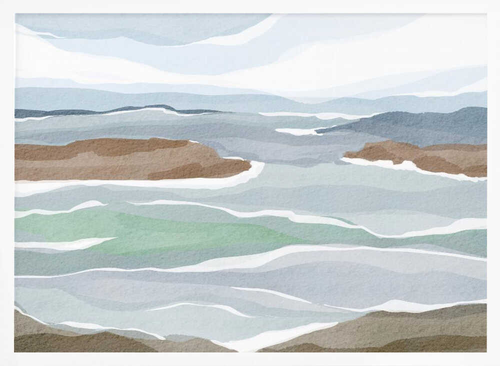 "Abstract Ocean Layers" by Nikita Jariwala — Coastal Wall Art