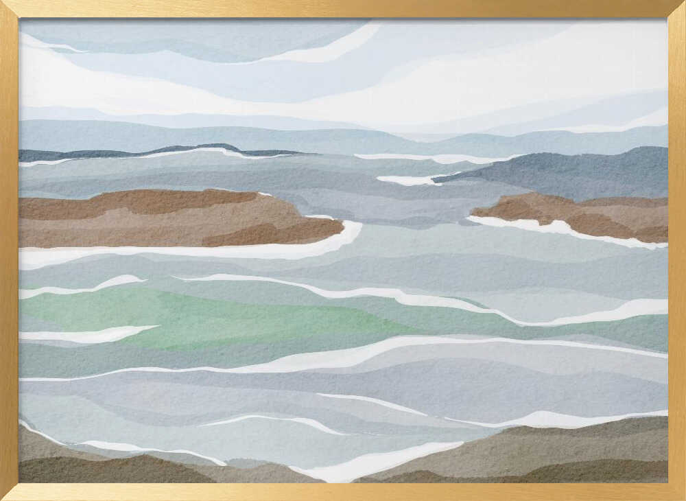 "Abstract Ocean Layers" by Nikita Jariwala — Coastal Wall Art