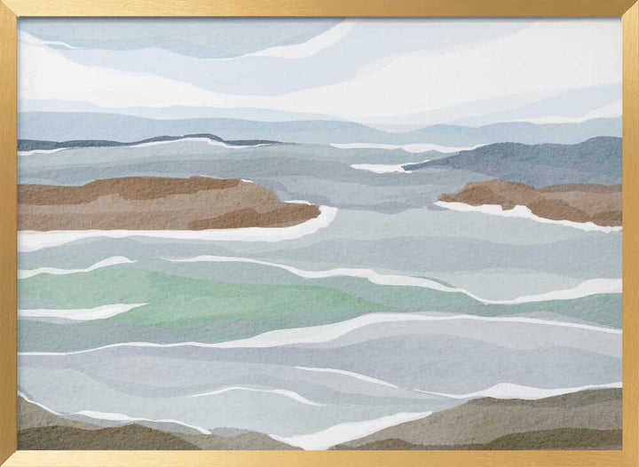 "Abstract Ocean Layers" by Nikita Jariwala — Coastal Wall Art