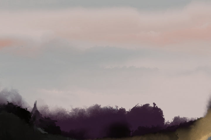 "Misty Purple Mountains" by Josie George — Landscape Wall Art