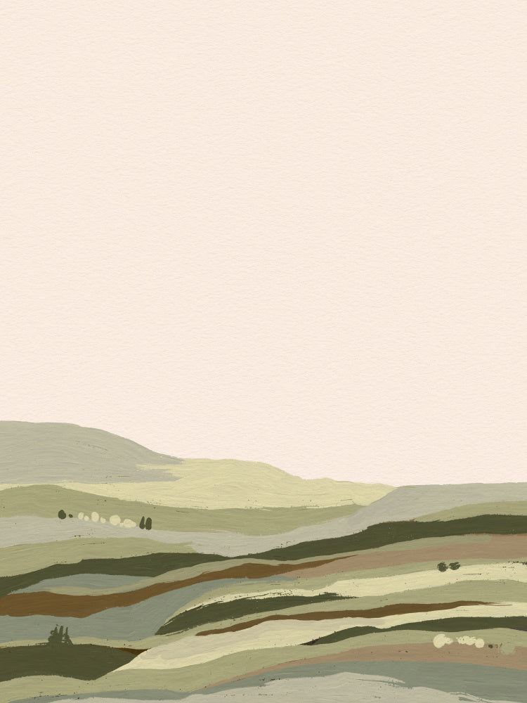 "Muted Hillside Fields" by Josie George — Landscape Wall Art