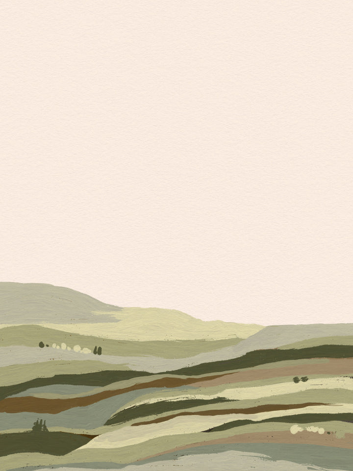 "Muted Hillside Fields" by Josie George — Landscape Wall Art