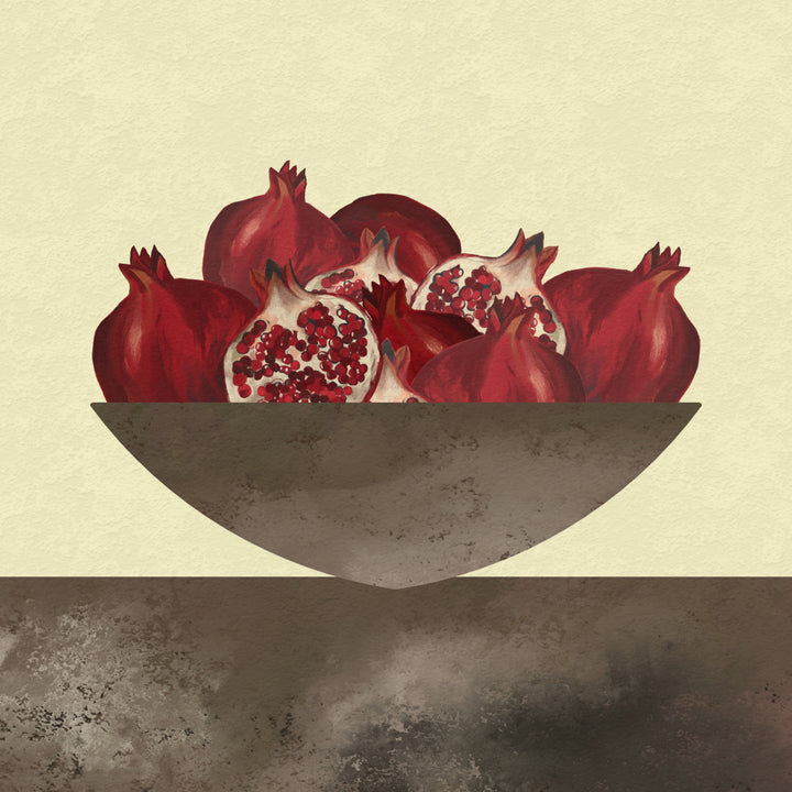"Red Pomegranates Still Life" by Josie George — Still Life Wall Art