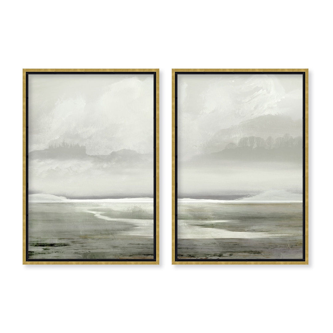Open box Reflections of Tranquility Diptych Framed Canvas Wall Art wall art