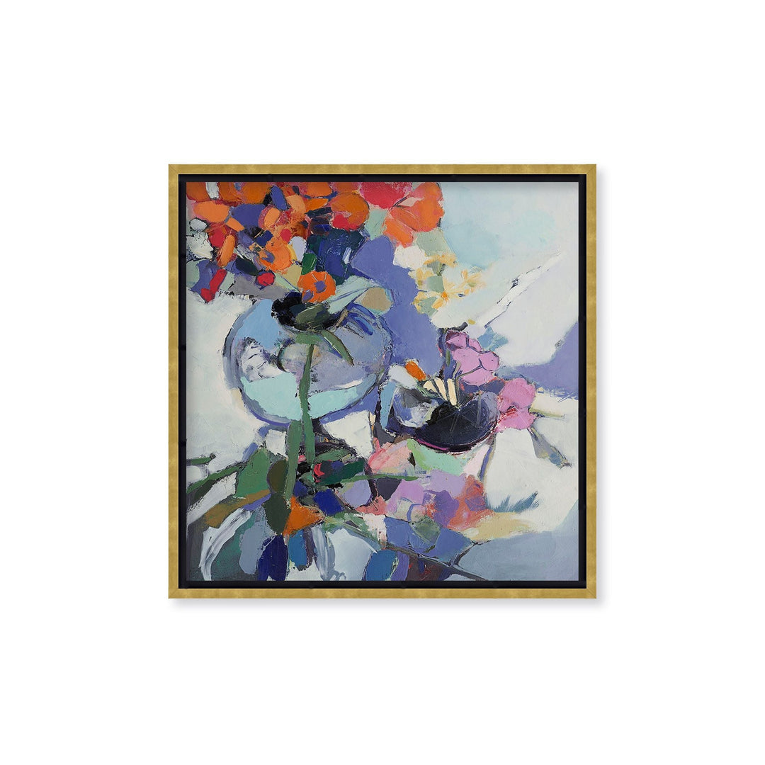 Open box Orange PoppiesFramed Embellished Canvas Wall Art wall art