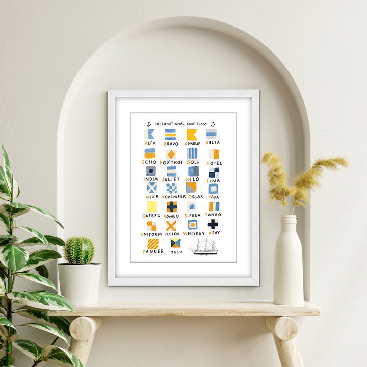 "Nautical Flags" Framed Matted Print Wall Art