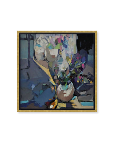 "Blooms in Motion"Framed Embellished Canvas  Wall Art