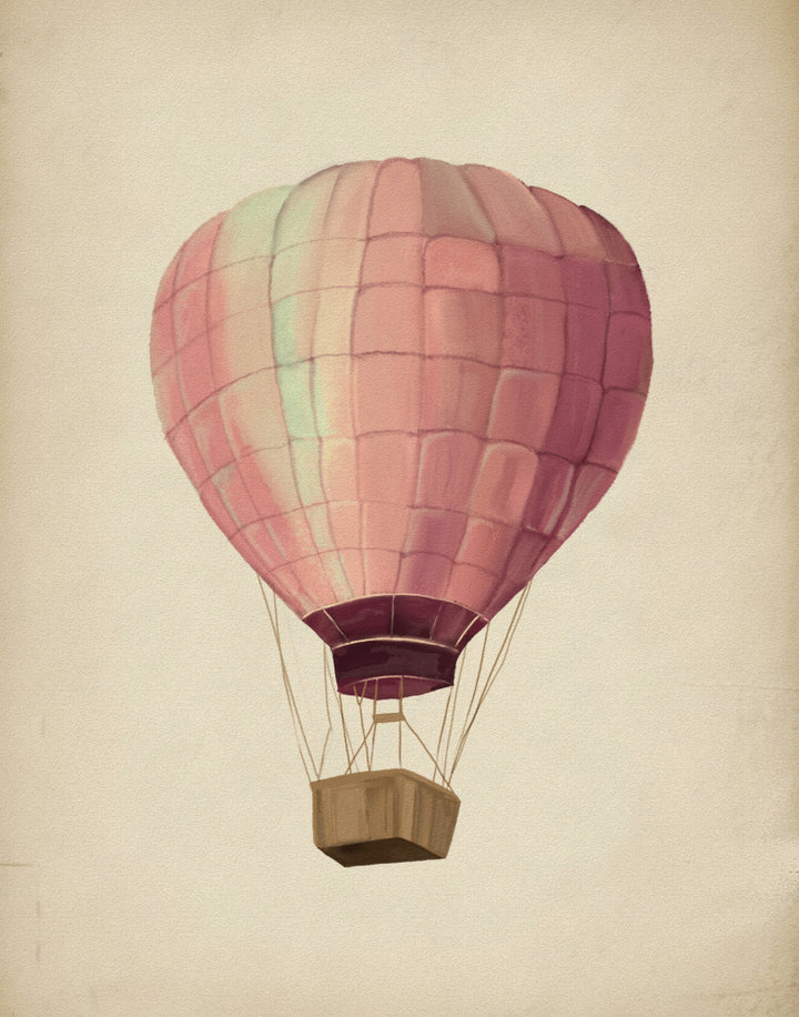 "Dreamy Pink Balloon" by Josie George — Illustration Wall Art