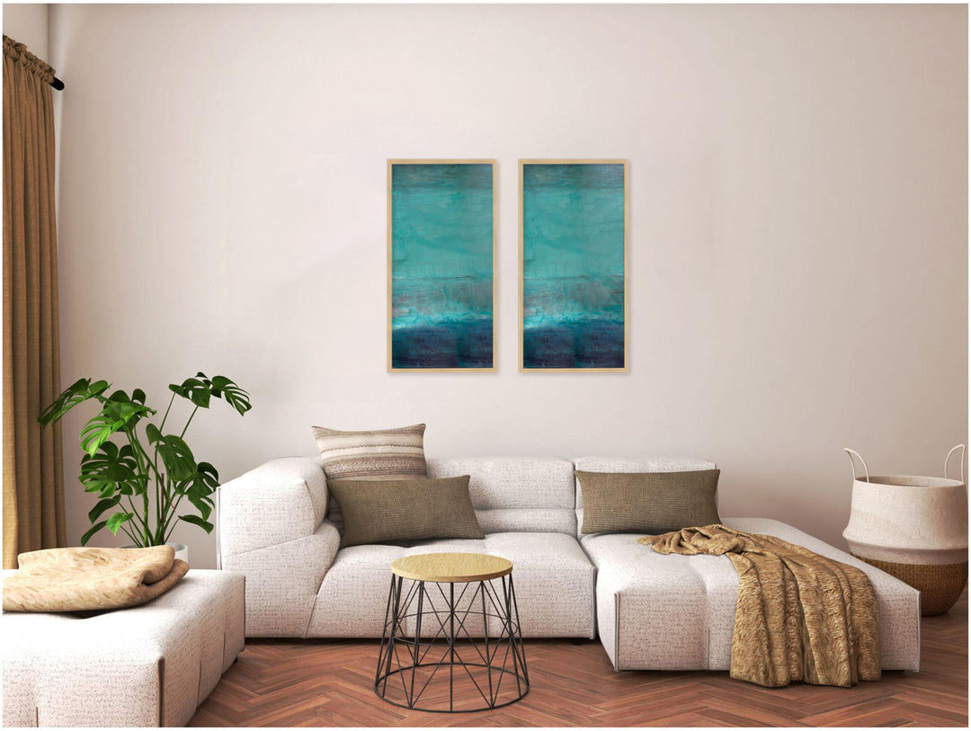 "Oversized Abstract"Set of Two Framed Textured Wall Art