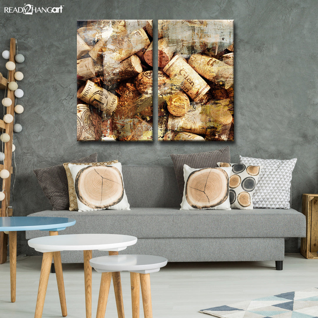 Open box Never Enough Corks' 2 Piece Wrapped Canvas Wall Art Set wall art