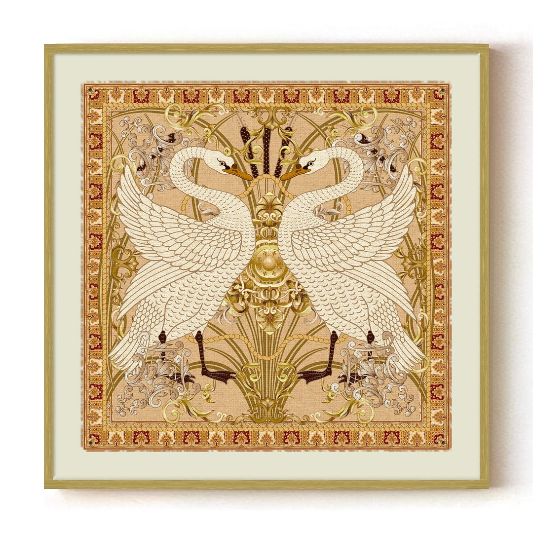 "Swan Allegory" Framed Canvas Wall Art by ChiChi Décor