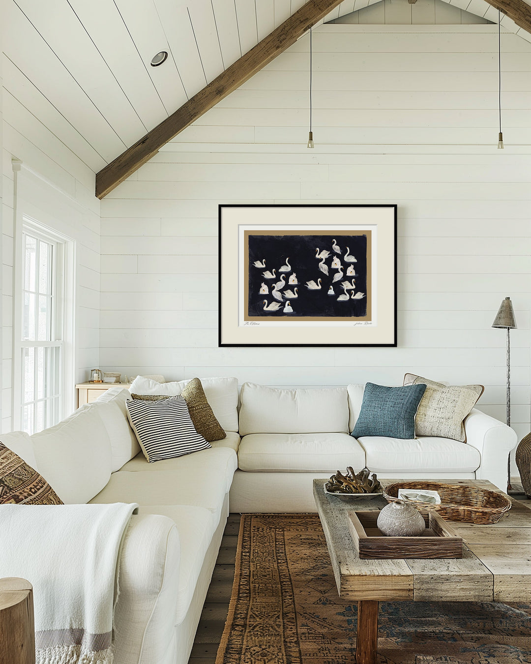 "The Swans" Framed Matted Print Wall Art by ChiChi Décor