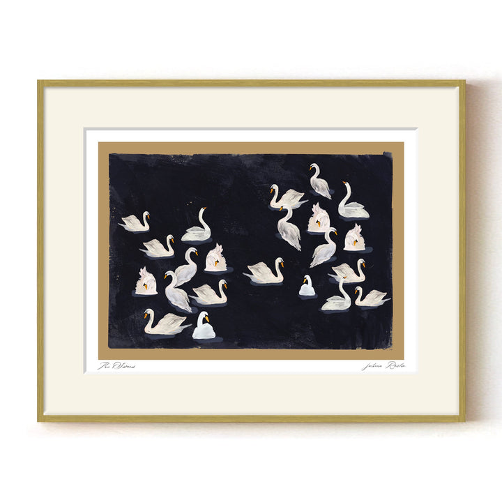 "The Swans" Framed Matted Print Wall Art by ChiChi Décor