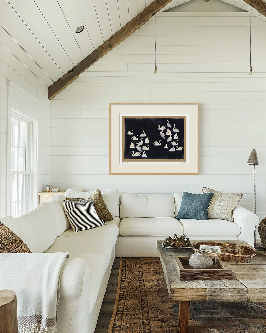 "The Swans" Framed Matted Print Wall Art by ChiChi Décor