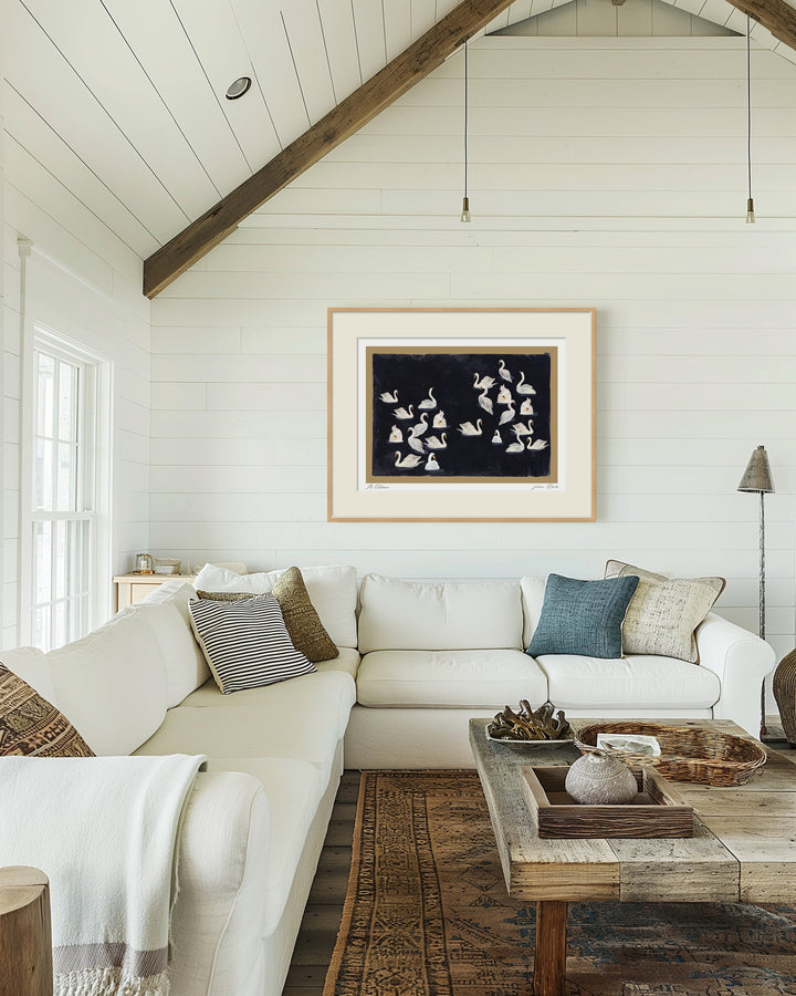 "The Swans" Framed Matted Print Wall Art by ChiChi Décor