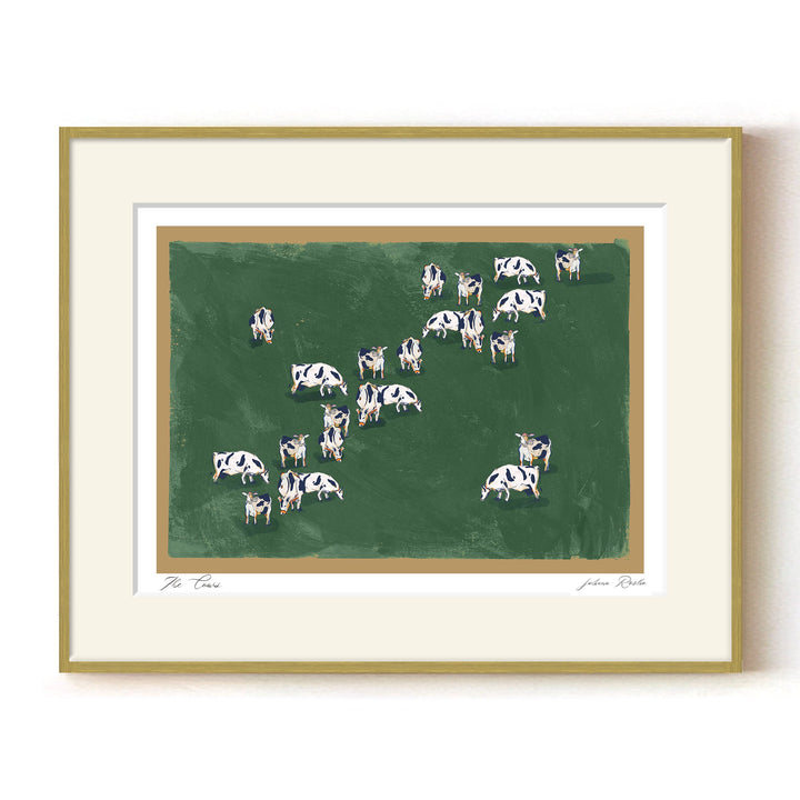 "The Cows" Framed Matted Print Wall Art by ChiChi Décor