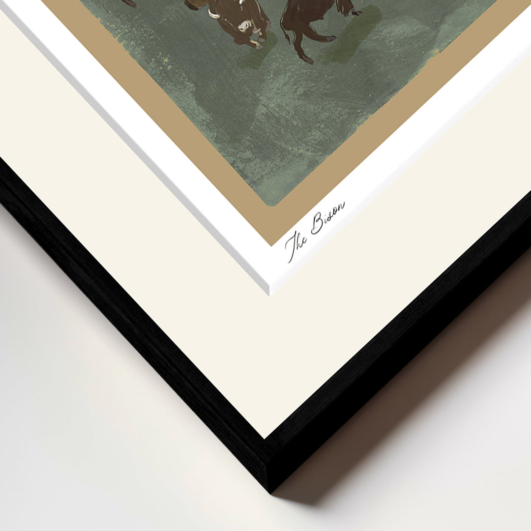 "The Bison" Framed Matted Print Wall Art by ChiChi Décor