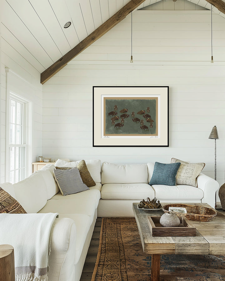 "The Bison" Framed Matted Print Wall Art by ChiChi Décor