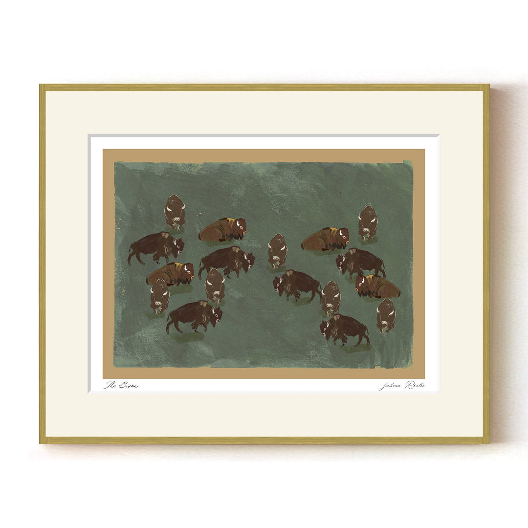 "The Bison" Framed Matted Print Wall Art by ChiChi Décor