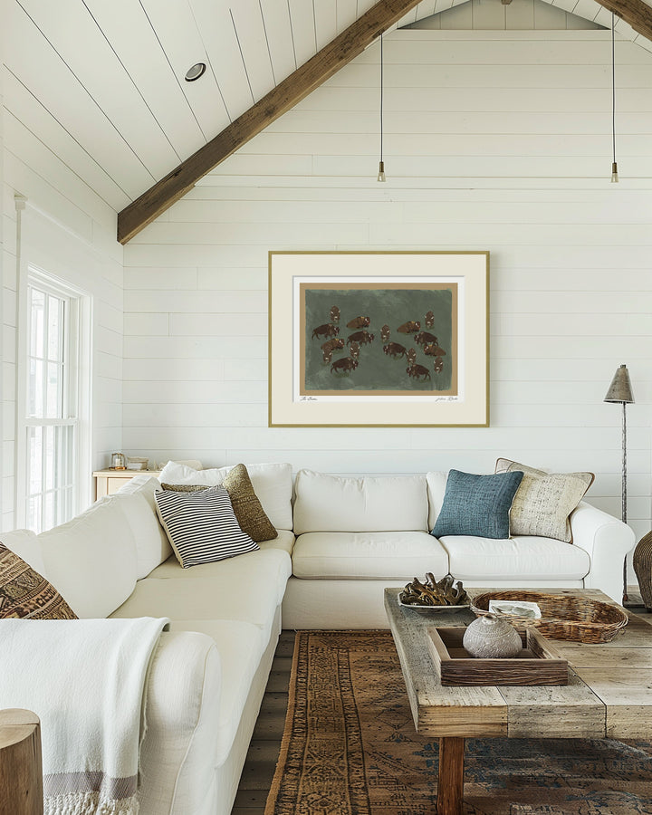 "The Bison" Framed Matted Print Wall Art by ChiChi Décor