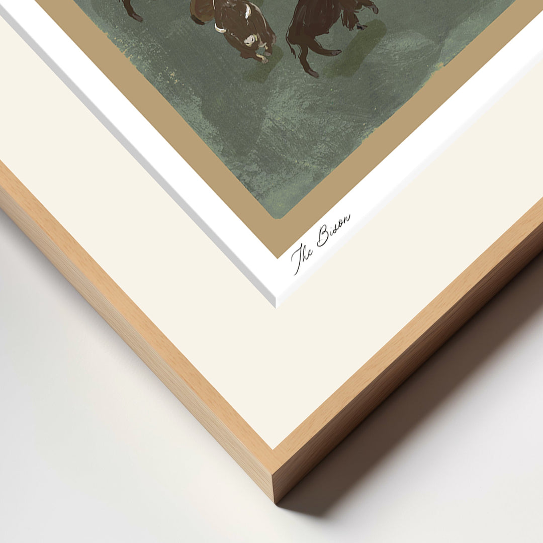 "The Bison" Framed Matted Print Wall Art by ChiChi Décor