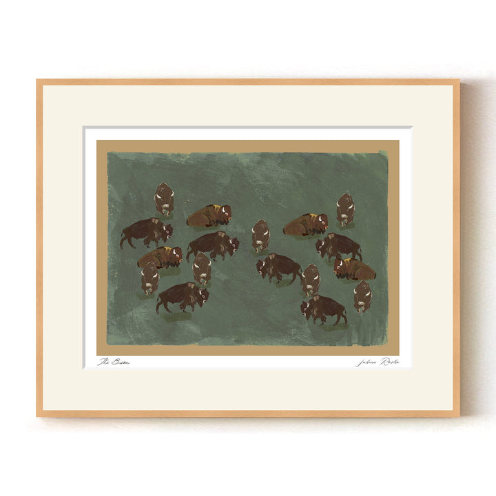 "The Bison" Framed Matted Print Wall Art by ChiChi Décor