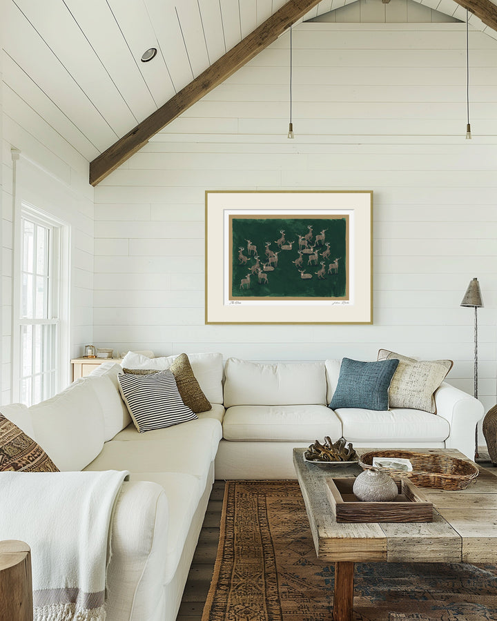 "The Deer" Framed Matted Print Wall Art by ChiChi Décor