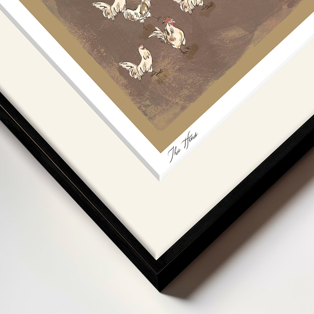 "The Hens" Framed Matted Print Wall Art by ChiChi Décor