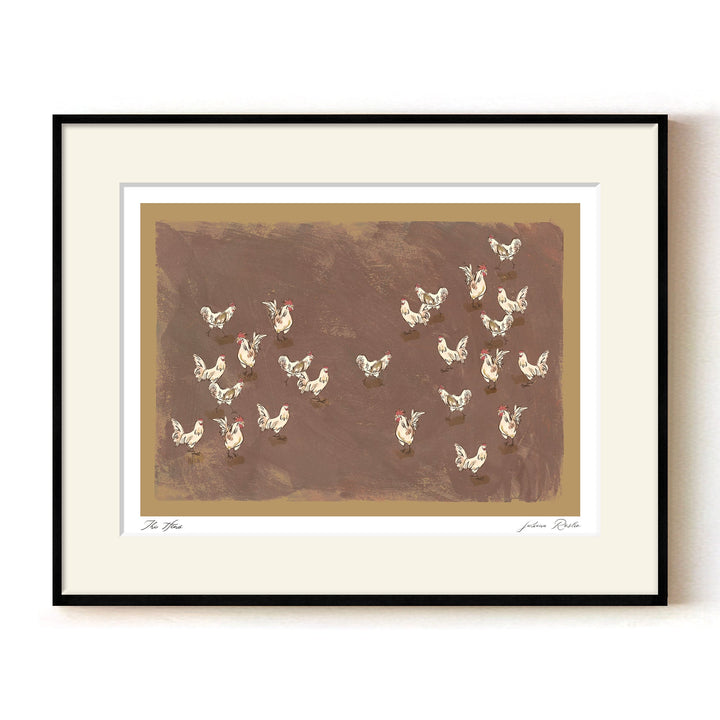 "The Hens" Framed Matted Print Wall Art by ChiChi Décor
