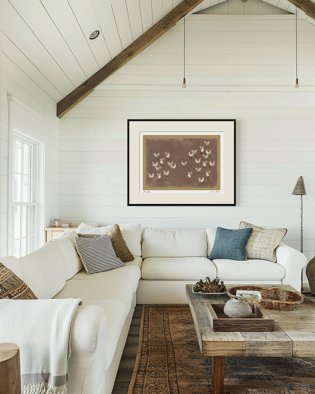 "The Hens" Framed Matted Print Wall Art by ChiChi Décor