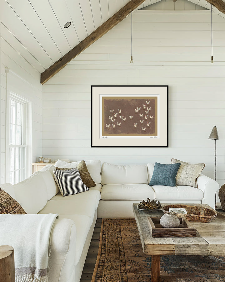 "The Hens" Framed Matted Print Wall Art by ChiChi Décor