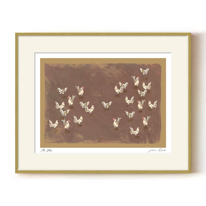 "The Hens" Framed Matted Print Wall Art by ChiChi Décor