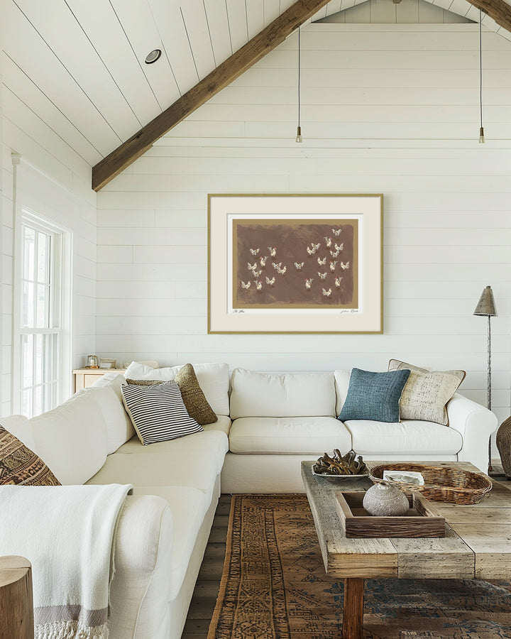 "The Hens" Framed Matted Print Wall Art by ChiChi Décor