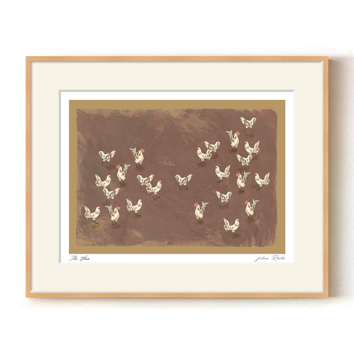"The Hens" Framed Matted Print Wall Art by ChiChi Décor