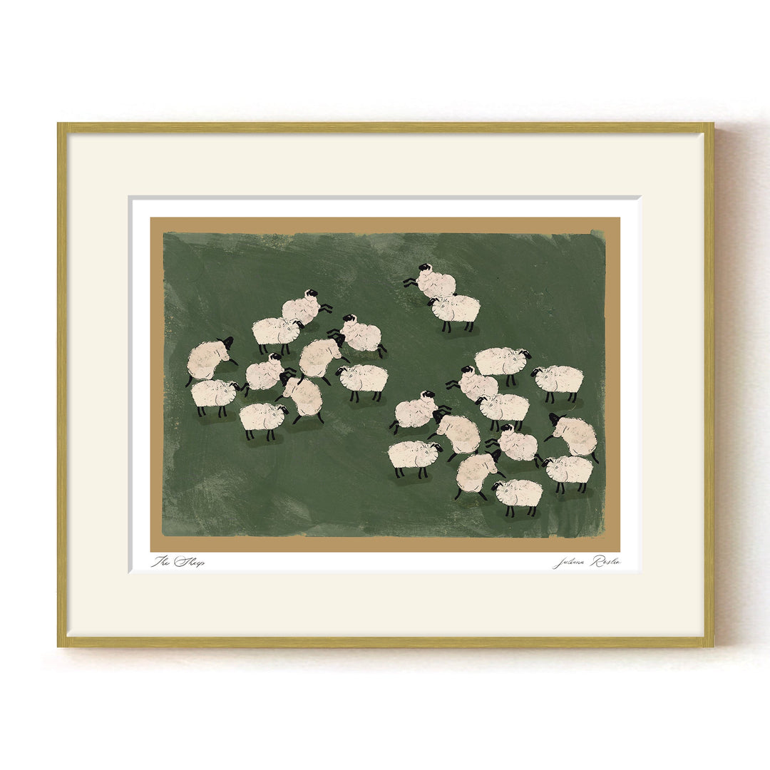 "The Sheep" Framed Matted Print Wall Art by ChiChi Décor