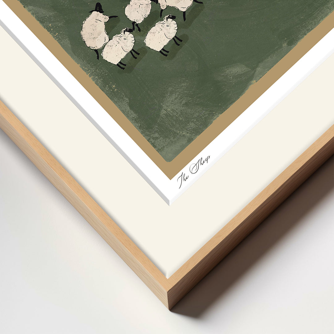 "The Sheep" Framed Matted Print Wall Art by ChiChi Décor