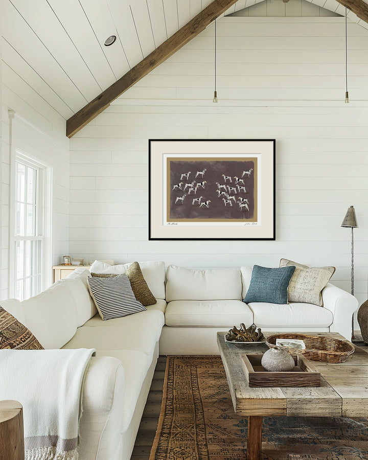 "The Hounds" Framed Matted Print Wall Art by ChiChi Décor
