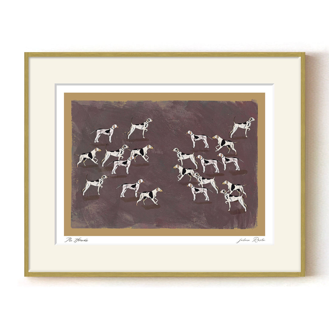 "The Hounds" Framed Matted Print Wall Art by ChiChi Décor