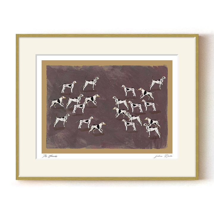 "The Hounds" Framed Matted Print Wall Art by ChiChi Décor